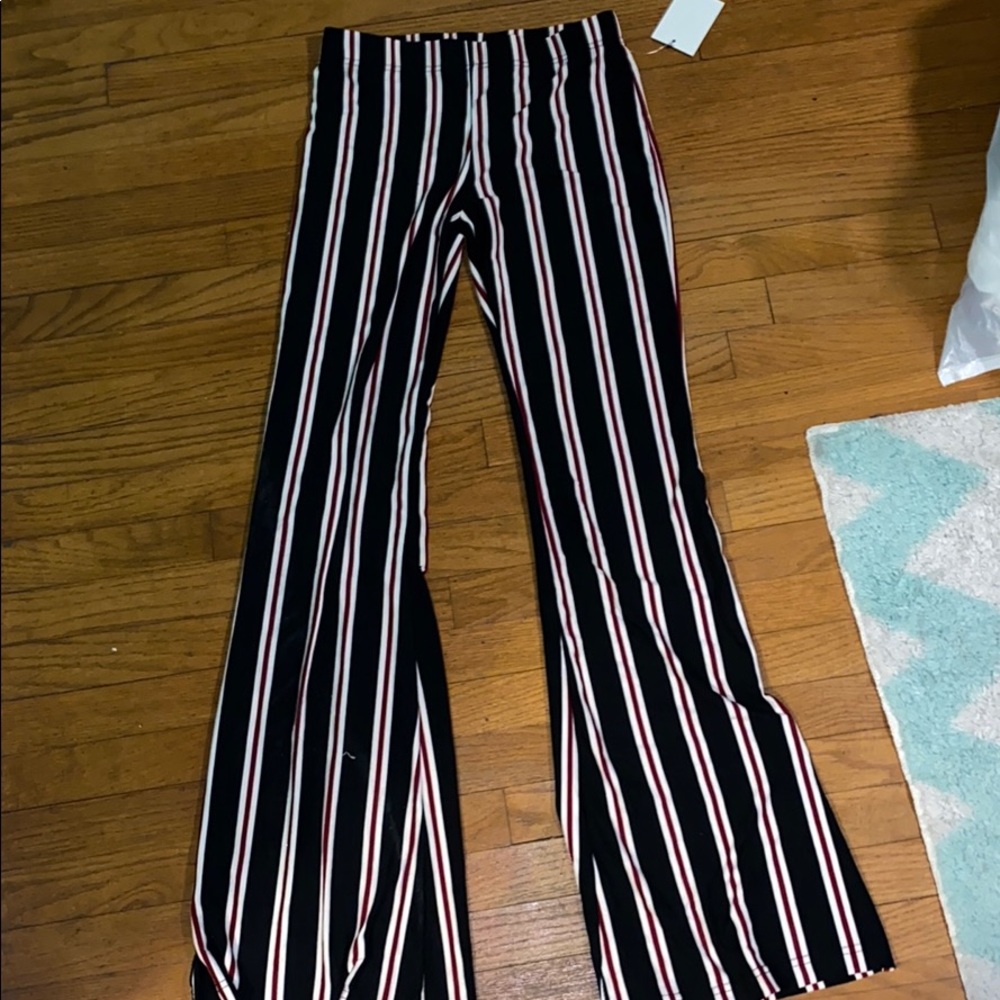 Cute flare pants/ red white and black